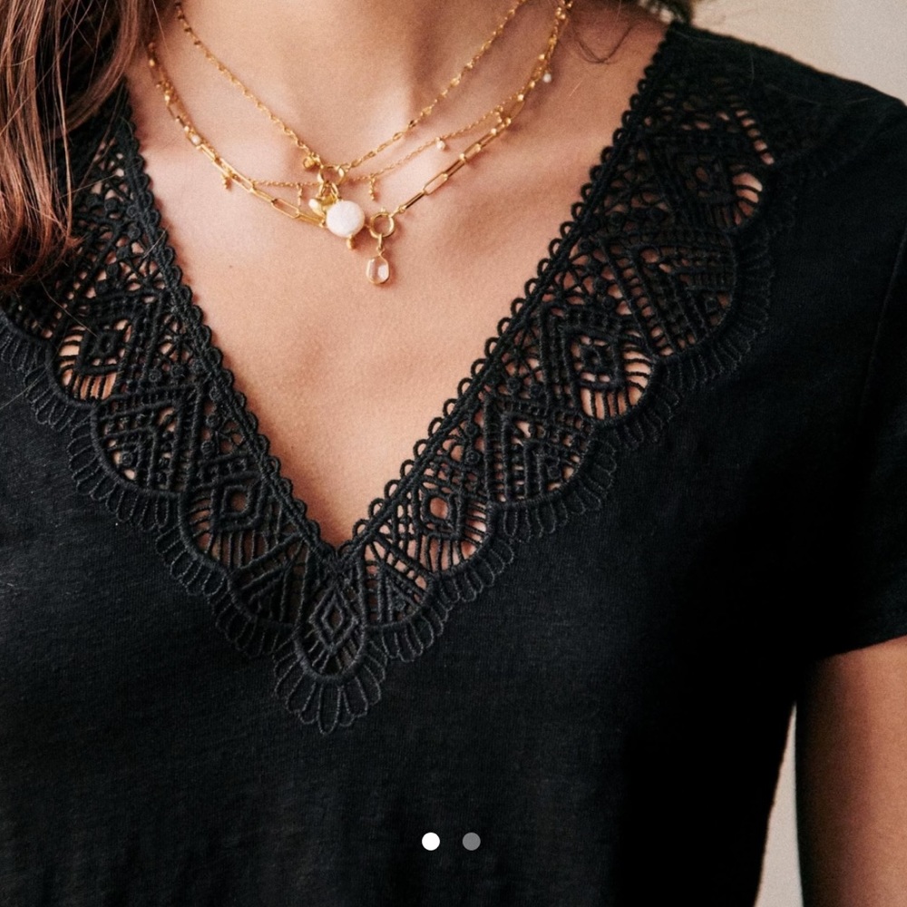 MOVING SALE - Sezane Black Elea T-shirt size XS